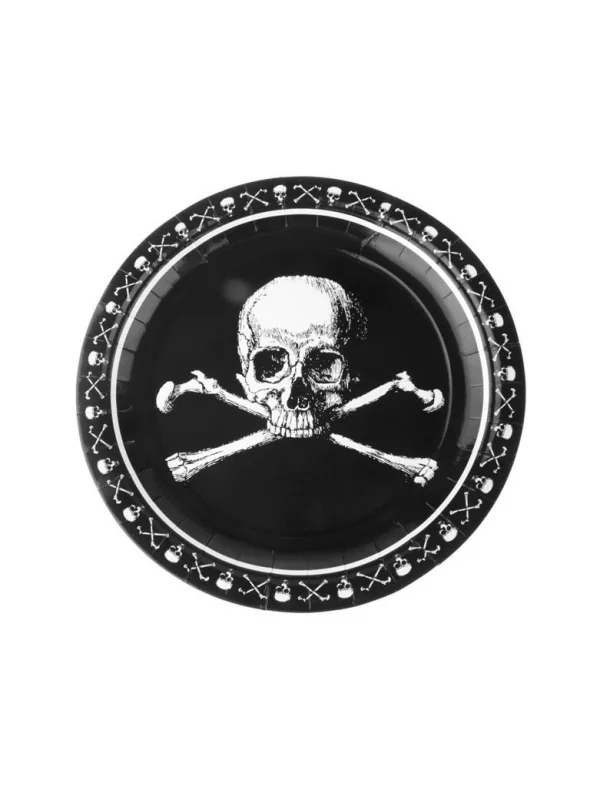 ESPA - Funny Fashion 8 Assiettes En Carton Pirate, Noir Et Blanc 3 ESPA - Funny Fashion 8 Assiettes En Carton Pirate, Noir Et Blanc