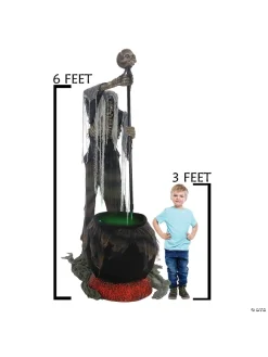 Automate Géant D'Halloween, Cadavre Au Chaudron De 1,8m -Robes D'Halloween Soldes Boutique automate geant d halloween cadavre au chaudron de 18m 1