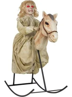 Robes D'Halloween Soldes Boutique -Robes D'Halloween Soldes Boutique automate poupee fantome sur cheval a bascule 1