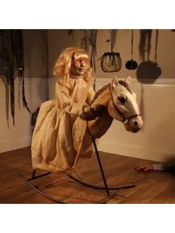 Automate Poupée Fantôme Sur Cheval à Bascule