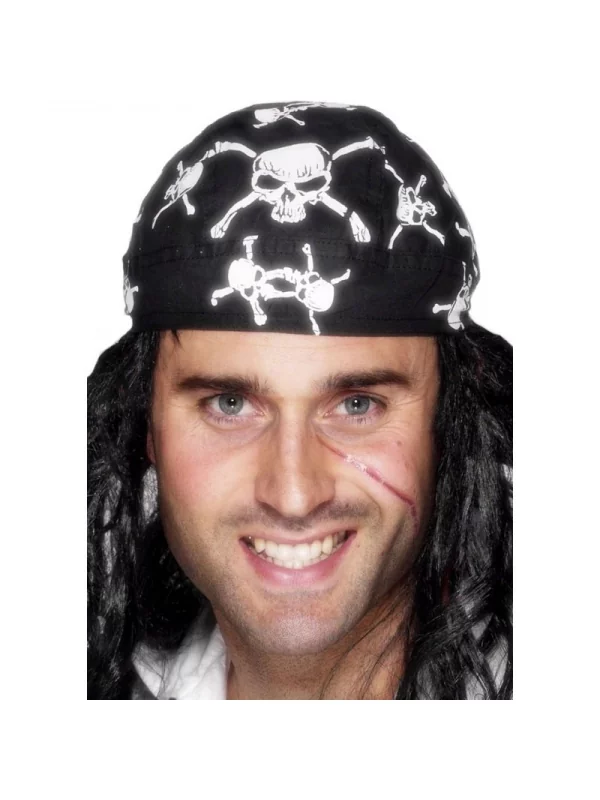 Smiffys Bandana De Pirate Avec Têtes De Mort 3 Smiffys Bandana De Pirate Avec Têtes De Mort