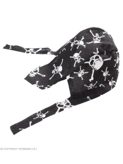 WIDMANN Bandana Pirate Noir Et Blanc, Tête De Mort