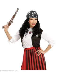 WIDMANN Bandana Pirate Noir Et Blanc, Tête De Mort -Robes D'Halloween Soldes Boutique bandana pirate noir et blanc tete de mort 3