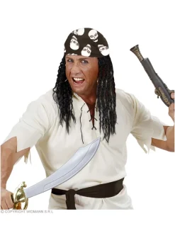 WIDMANN Bandana Tête De Mort Noir Et Blanc - 55x55 Cm - 100% Cotton