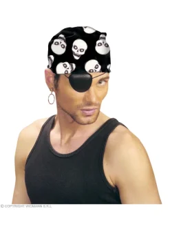 WIDMANN Bandana Tête De Mort Noir Et Blanc - 55x55 Cm - 100% Cotton -Robes D'Halloween Soldes Boutique bandana tete de mort noir et blanc 55x55 cm 100 cotton 3