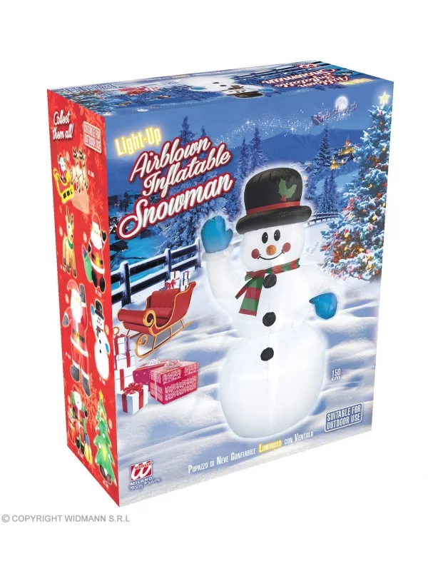 WIDMANN Bonhomme De Neige Gonflable (lumineux Avec Ventilateur-150 Cm) 5 WIDMANN Bonhomme De Neige Gonflable (lumineux Avec Ventilateur-150 Cm) – Image 3