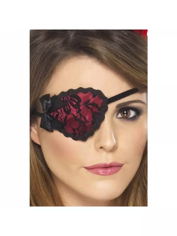Smiffys Cache-oeil Pirate Femme Rouge Dentelle 5 Smiffys Cache-oeil Pirate Femme Rouge Dentelle – Image 3