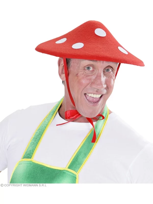 WIDMANN Chapeau Champignon En Feutre Rouge à Pois Blanc - Mixte 4 WIDMANN Chapeau Champignon En Feutre Rouge à Pois Blanc - Mixte – Image 2