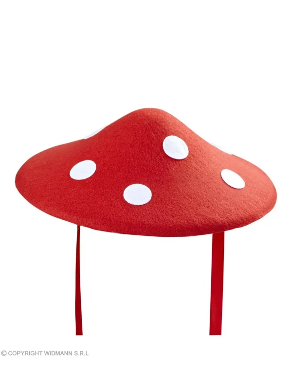 WIDMANN Chapeau Champignon En Feutre Rouge à Pois Blanc - Mixte 3 WIDMANN Chapeau Champignon En Feutre Rouge à Pois Blanc - Mixte
