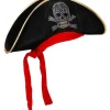 WIDMANN Chapeau Pirate Adulte Mixte (en Velours Noir Et Bandeau Rouge)