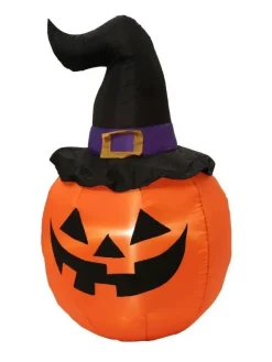 Citrouille Lumineuse, Gonflable Avec Chapeau 120 Cm