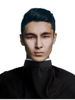 Col De Prêtre Noir Et Blanc