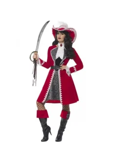 Smiffys Costume Authentique Femme Capitaine Luxe (robe, Veste, Cravate Et Couvre-bottes)