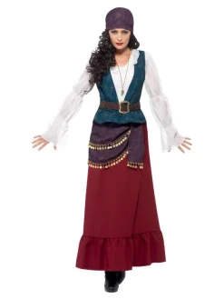 Smiffys Costume Belle Flibustière Luxe (robe, Ceinture, Bandana Et Collier) -Robes D'Halloween Soldes Boutique costume belle flibustiere luxe 10 2