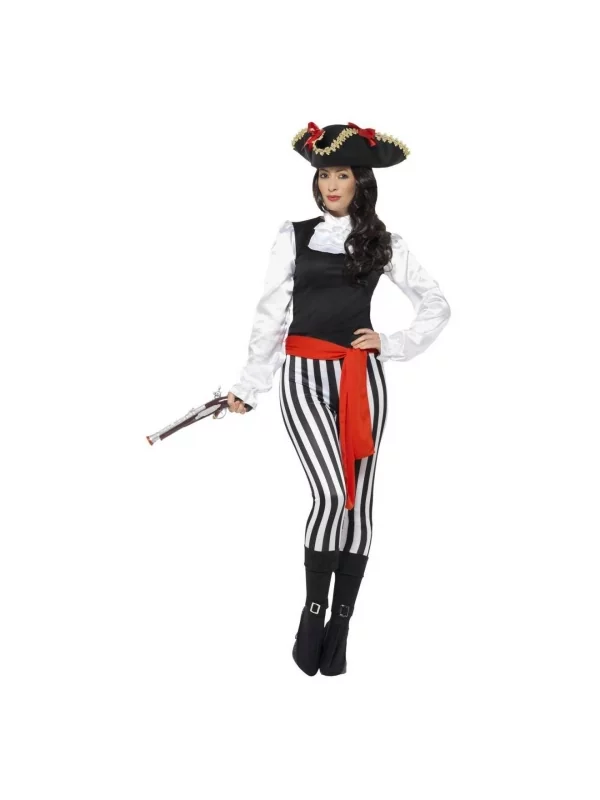Smiffys Déguisement Pirate Femme (haut, Pantalon, Couvre-bottes, Tour Du Cou Gothique Et Ceinture) 3 Smiffys Déguisement Pirate Femme (haut, Pantalon, Couvre-bottes, Tour Du Cou Gothique Et Ceinture)