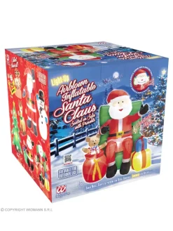 WIDMANN Décoration Père Noël, Gonflable Et Lumineuse - Tête Animée Et Musique -Robes D'Halloween Soldes Boutique decoration pere noel gonflable et lumineuse tete animee et musique 2
