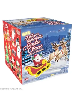 WIDMANN Décoration Père Noël Sur Son Traineau Avec 2 Rennes. Gonflable Et Lumineux De 2,10 M -Robes D'Halloween Soldes Boutique decoration pere noel sur son traineau avec 2 rennes gonflable et lumineux de 210 m 2