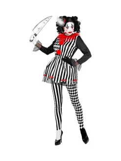 WIDMANN Déguisement Arlequin Femme à Losanges (robe, Collants, Mini Chapeau)