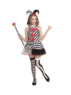 WIDMANN Déguisement Arlequin Fille (robe, Mini-chapeau)