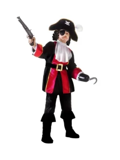 WIDMANN Déguisement Capitaine Pirate Garçon (veste, Jabots, Pantalon Avec Surbottes, Ceinture, Chapeau, Cache-œil)