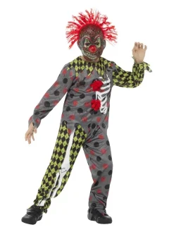 Smiffys Déguisement Clown Fou Enfant (haut, Pantalon Et Masque En EVA Avec Cheveux)