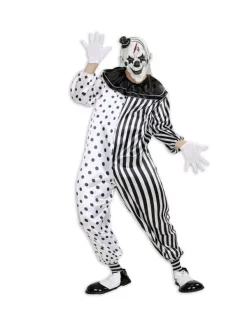 WIDMANN Déguisement Clown Pierrot Tueur Adulte Noir Et Blanc (combinaison) -Robes D'Halloween Soldes Boutique deguisement clown pierrot tueur adulte noir et blanc combinaison 2