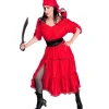 WIDMANN Déguisement Corsaire Femme Rouge (robe, Ceinture, Bandana, Cache-oeil) -Robes D'Halloween Soldes Boutique deguisement corsaire femme rouge robe ceinture bandana cache oeil