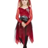 Smiffys Déguisement De Mariée Du Cimetière, Rouge (robe Et Serre-tête à Voile)