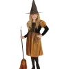 WIDMANN Déguisement De Sorcière Fille Noir Et Bronze (robe Et Chapeau) -Robes D'Halloween Soldes Boutique deguisement de sorciere fille noir et bronze robe et chapeau