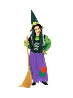 WIDMANN Déguisement De Sorcière Fille Vert Et Violet (robe Et Chapeau)