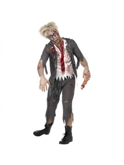 Smiffys Déguisement écolier Zombie, Homme (pantalon, Veste, Fausse Chemise & Cravate)