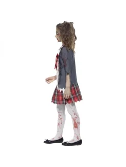 Smiffys Déguisement écolière Zombie (jupe, Veste, Fausse Chemise Et Cravate) -Robes D'Halloween Soldes Boutique deguisement ecoliere zombie jupe veste fausse chemise et cravate 1