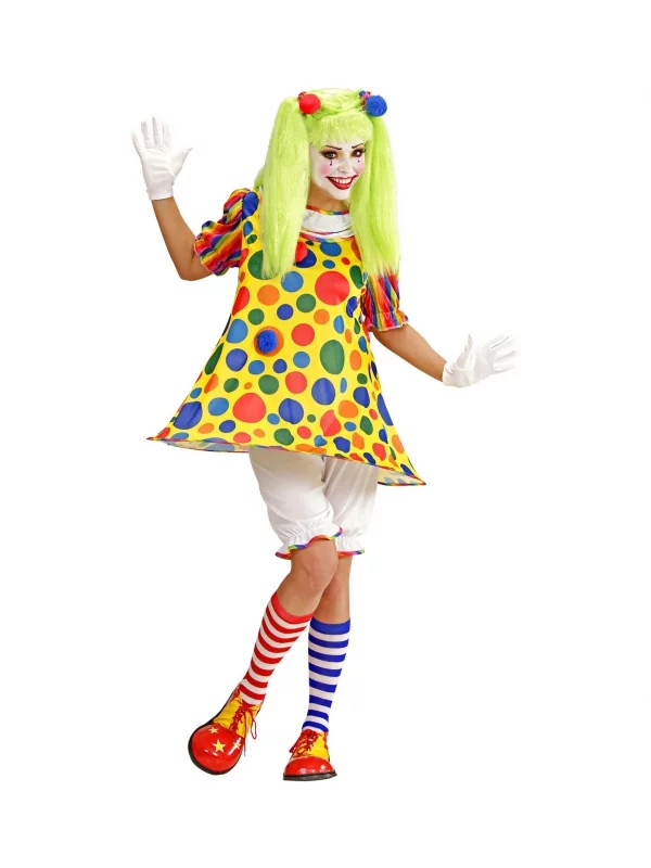 WIDMANN Déguisement Femme Clown (robe Avec Ourlet à Cerceau, Caleçon Long, élastiques Pour Les Cheveux Avec Pompons) 5 WIDMANN Déguisement Femme Clown (robe Avec Ourlet à Cerceau, Caleçon Long, élastiques Pour Les Cheveux Avec Pompons) – Image 3