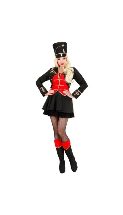 WIDMANN Déguisement Femme Dompteuse De Cirque Rouge Et Noir (veste Avec Gilet, Jupe, Sur-bottes, Chapeau, Fouet)