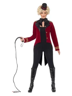 Smiffys Déguisement Femme Mr Loyal ( Avec Veste Queue De Pue, Col Et Mini Haut-de-forme) -Robes D'Halloween Soldes Boutique deguisement femme mr loyal avec veste queue de pue col et mini haut de forme 2