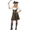 WIDMANN Déguisement Femme Pirate, Capitaine (robe Avec Corset, Chapeau Avec Plumes) -Robes D'Halloween Soldes Boutique deguisement femme pirate capitaine robe avec corset chapeau avec plumes