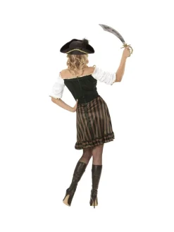 WIDMANN Déguisement Femme Pirate, Capitaine (robe Avec Corset, Chapeau Avec Plumes) -Robes D'Halloween Soldes Boutique deguisement femme pirate capitaine robe avec corset chapeau avec plumes 2