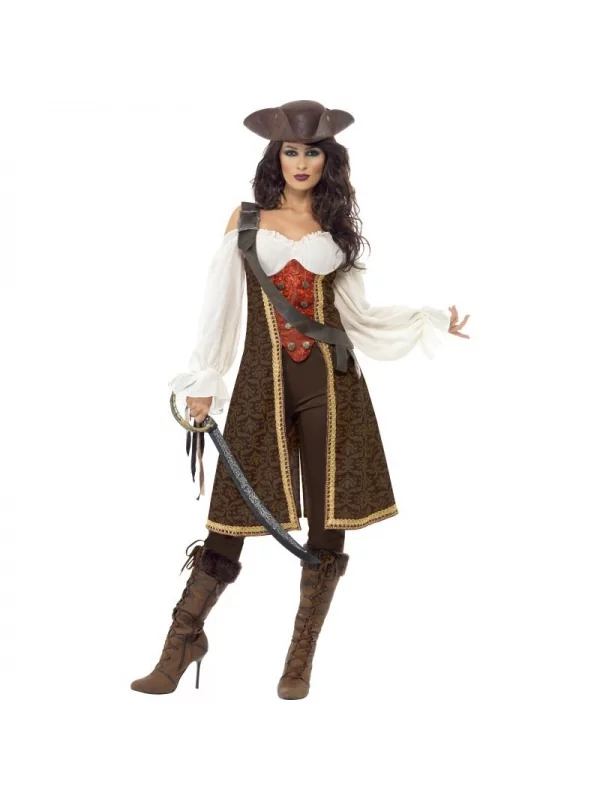 Smiffys Déguisement Femme Pirate De Haute Mer (robe, Pantalon Et Baudrier) 3 Smiffys Déguisement Femme Pirate De Haute Mer (robe, Pantalon Et Baudrier)
