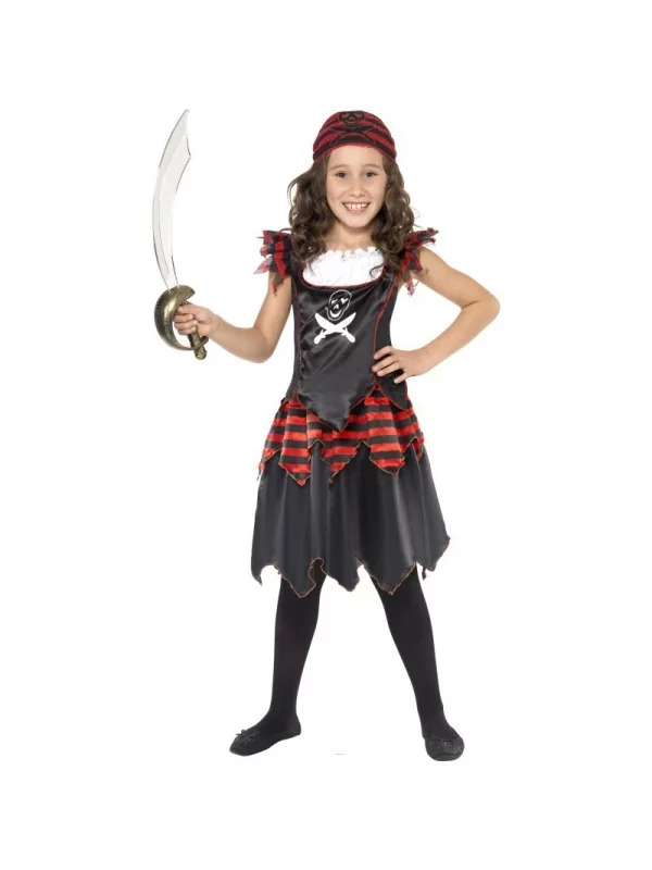 Smiffys Déguisement Fille Pirate Gothique (robe Et Foulard) 3 Smiffys Déguisement Fille Pirate Gothique (robe Et Foulard)