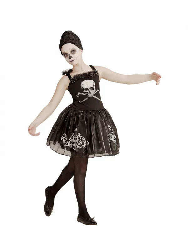 WIDMANN Déguisement Halloween Fille (robe Squelette Noire) 3 WIDMANN Déguisement Halloween Fille (robe Squelette Noire)