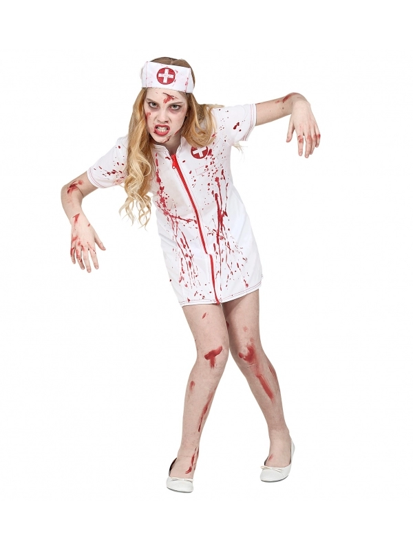 WIDMANN Déguisement Infirmière Zombie Fille (robe Et Coiffe Du 4 Au 13 Ans) 5 WIDMANN Déguisement Infirmière Zombie Fille (robe Et Coiffe Du 4 Au 13 Ans) – Image 3