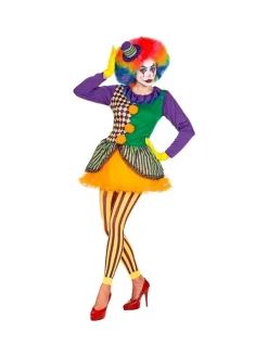 WIDMANN Déguisement Joker Femme Multicolore (robe Avec Tutu, Collants Sans Pieds, Mini Chapeau) -Robes D'Halloween Soldes Boutique deguisement joker femme multicolore robe avec tutu collants sans pieds mini chapeau 1