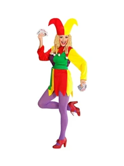 WIDMANN Déguisement Joker Femme (robe, Ceinture, Chapeau) -Robes D'Halloween Soldes Boutique deguisement joker femme robe ceinture chapeau 1