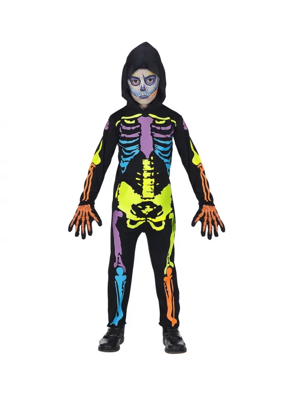 WIDMANN Déguisement Jour Des Morts, Enfant Multicolore (combinaison à Capuche) 4 WIDMANN Déguisement Jour Des Morts, Enfant Multicolore (combinaison à Capuche) – Image 2