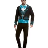 Smiffys Déguisement Jour Des Morts Noir Et Bleu Homme (veste, Ceinture Et Noeud Papillon)