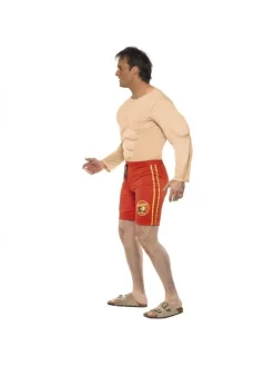Smiffys Déguisement Maître-nageur Baywatch Rouge Musclé Homme (haut Avec Muscle Pectoraux, Short) -Robes D'Halloween Soldes Boutique deguisement maitre nageur baywatch rouge muscle homme haut avec muscle pectoraux short 2