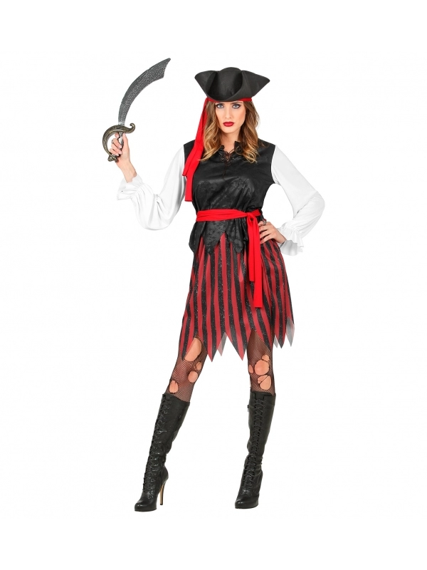 WIDMANN Déguisement Pirate Des Caraïbes Femme Avec Tricorne Et Bandeau - Du S Au XXXL 3 WIDMANN Déguisement Pirate Des Caraïbes Femme Avec Tricorne Et Bandeau - Du S Au XXXL