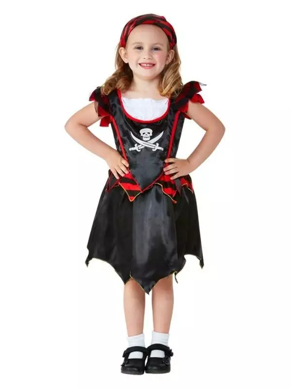 Smiffys Déguisement Pirate Fille - 1 Au 4 Ans (robe Tête De Mort & Bandana) 3 Smiffys Déguisement Pirate Fille - 1 Au 4 Ans (robe Tête De Mort & Bandana)