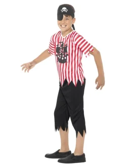 Smiffys Déguisement Pirate Garçon (haut, Pantalon, Bandana Et Cache-oeil) -Robes D'Halloween Soldes Boutique deguisement pirate garcon haut pantalon bandana et cache oeil 2