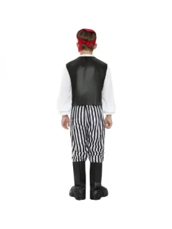 Smiffys Déguisement Pirate Garçon Noir Et Blanc (chemise, Pantalon, Sur-bottes, Foulard, Ceinture) -Robes D'Halloween Soldes Boutique deguisement pirate garcon noir et blanc chemise pantalon sur bottes foulard ceinture 2
